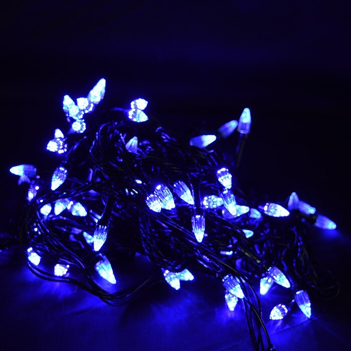 Ghirlanda Conica 100 becuri LED, 10m, Albastru