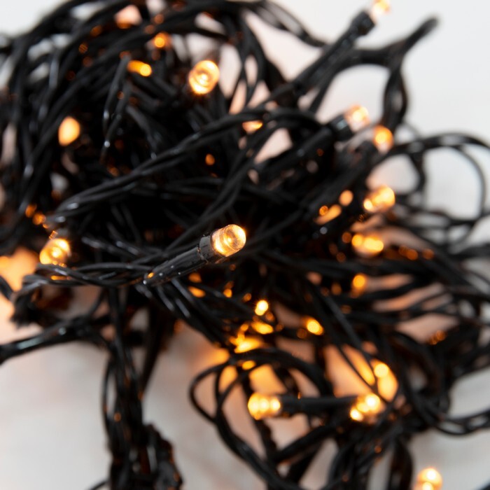 Ghirlanda Sir CHRISTMAS, 66 becuri LED, 8m, Galben, 8 Moduri de lumina
